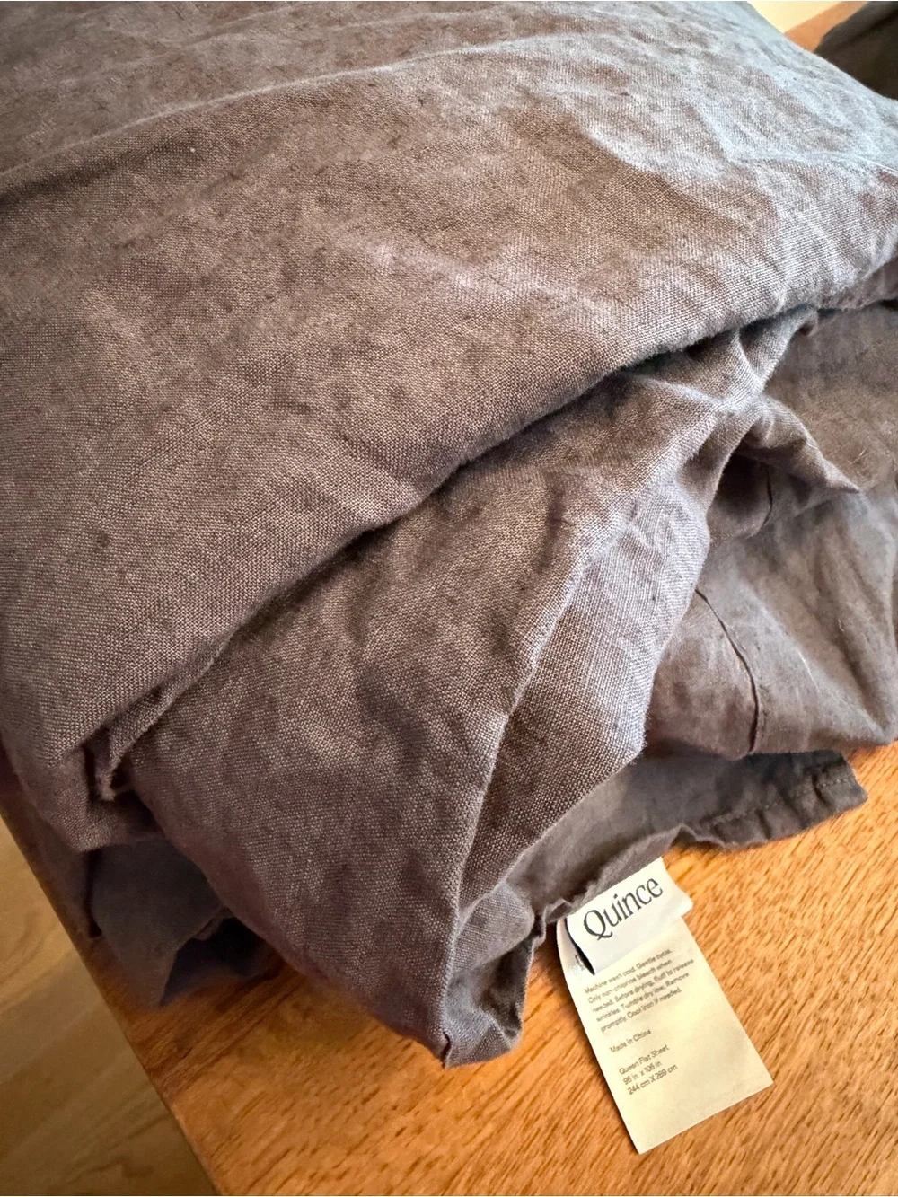 Quince Charcoal Linen Queen Bedding Sheet Set